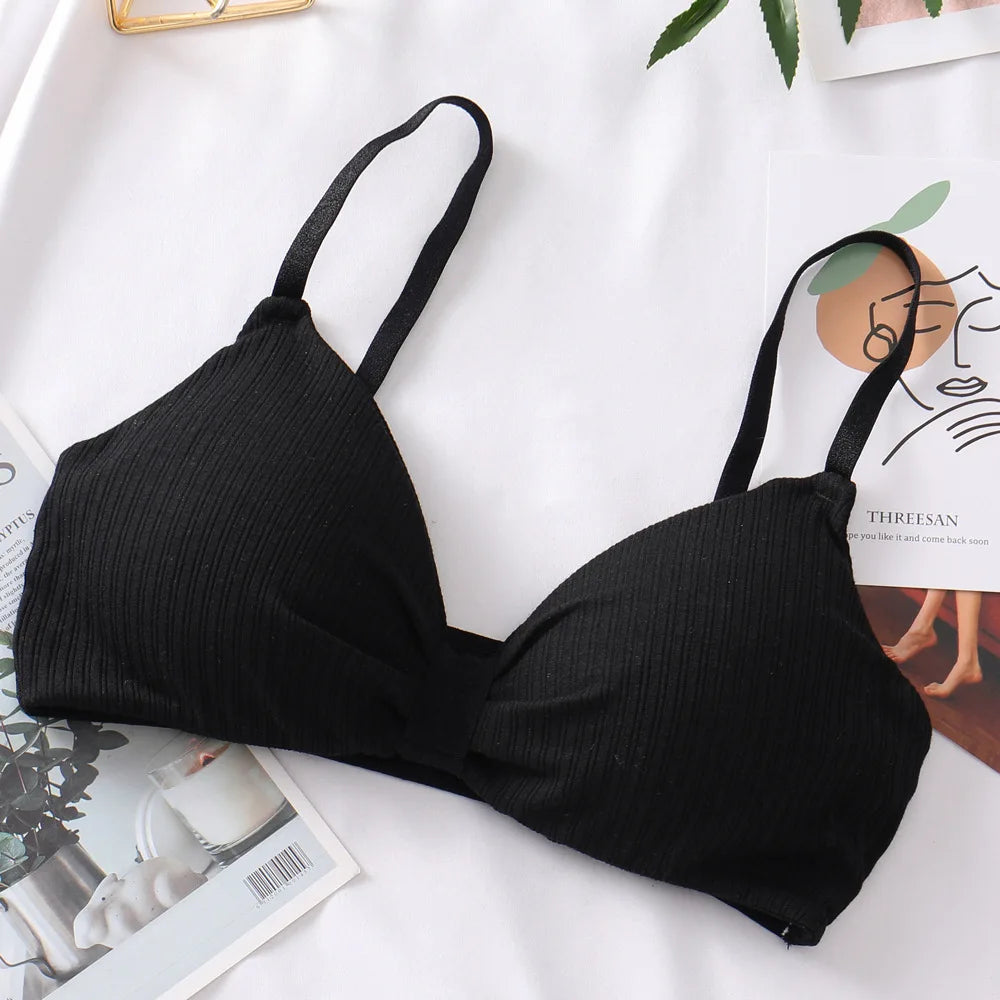 Push-Up Bras for Women Sexy Adjustable Straps Brassiere Wire Free Bra Seamless Underwear Solid Color Lingerie One Size