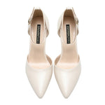 2025 Summer Brand Ankle Straps Womens Sandals 10 Cm Sexy Pointed Toe Platform Pumps Matte Leather Ladies High Heels Size 32 33