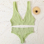 Seamless Bra And Panties Set Push Up Bras Women Sexy Lingerie Female High Waist G-String V-neck Brassiere Underwear Set