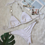 2026 Halter Shiny Crystal Diamond Bikini Women Swimsuit Female Swimwear Rhinestone Bikini Set Rhinestone Brazilian Bathing Suit