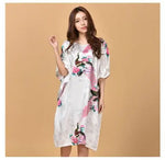 Plus Size Black Women's Summer Lounge Robe Lady New Sexy Home Dress Rayon Nightgown Large Loose Sleepwear Bathrobe Gown S002-B