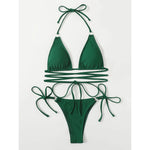 Sexy Micro Bikini 2025 Criss Cross Swimwear Bandage Woman Swimsuit Female Thong Bikinis Set 2 Piece Women Bathing Suit Beachwear