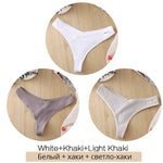 3Pcs/Set Women Cotton Thongs Panties Sexy Low Waist G-String Briefs Ladies Brazilian Lingerie Girls Breathable Intimates Bikini