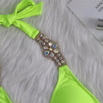 Halter Crystal Rhinestone Diamond Bikini 2026 Female Swimsuit Women Swimwear Two Pieces Bikini set Brazilian Bathing Suit Swim