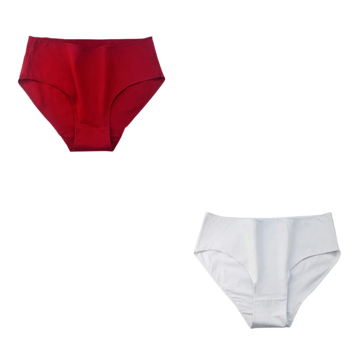 2PCS/Set Cotton Briefs Women High Waist Underpants Solid Color Lingerie Female Comfot Breathable M-2XL Panties Intimates