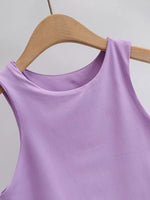 2023 Summer Fashion Women Sexy Slim Tops O-neck Sleeveless Double Nylon Ladies Good Quality Tank Tops 6 Colors