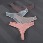3PCS Cotton Women Thongs Panties Sexy Low Waist Cotton Briefs Female T-Back G-string Girls M-XL Intimate Lingerie