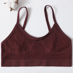 Women U-Neck Thin Strap Ribbed Wireless Bralette Push Up Bras Sport Seamless Underwear Without Pads Sexy Lingerie Crop Top M-XL