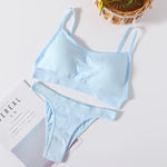 Women Seamless Bra And Panties Set Sexy High Waist Briefs Wire Free Bra Female Sexy Underwear Brazilian Panties Lingerie Set