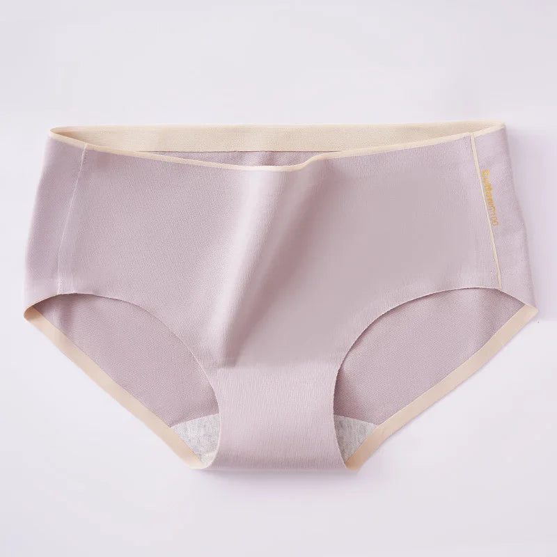 1 Pack Seamless Panties for Women Comfort Underwear Low-Rise Lingerie Ladies Cotton Crotch Briefs M-XL