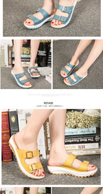 2021New Women Sandals Wedges Sandals Ladies Open Toe Round Toe Buckle Black Yellow White Platform Sandals Shoes