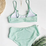 2025 Glitter Sparkling Female Swimsuit High Waist Bikini Women Swimwear Two Pieces Bikini Set Wrinkled Bandeau Bathing Suit Swim