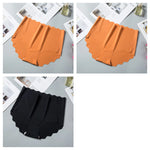 3Pcs/Set Women Ice Silk Panties Wavy Trim Seamless Underwear High Waist Panty No Show Briefs Invisible Ladies Lingerie M-XXL