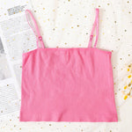 Women Ribbed Square Neck Camisole Basic Solid Color Crop Top Adjustable Spaghetti Straps Ladies Sleeveless Tank Tops M-XL