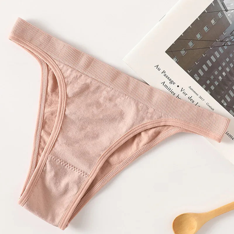 2PCS/Set Seamless Women Brazilian Panties Female Underpants High Leg Cut Underwear Sexy Lingerie Bikini Sports Briefs M-L