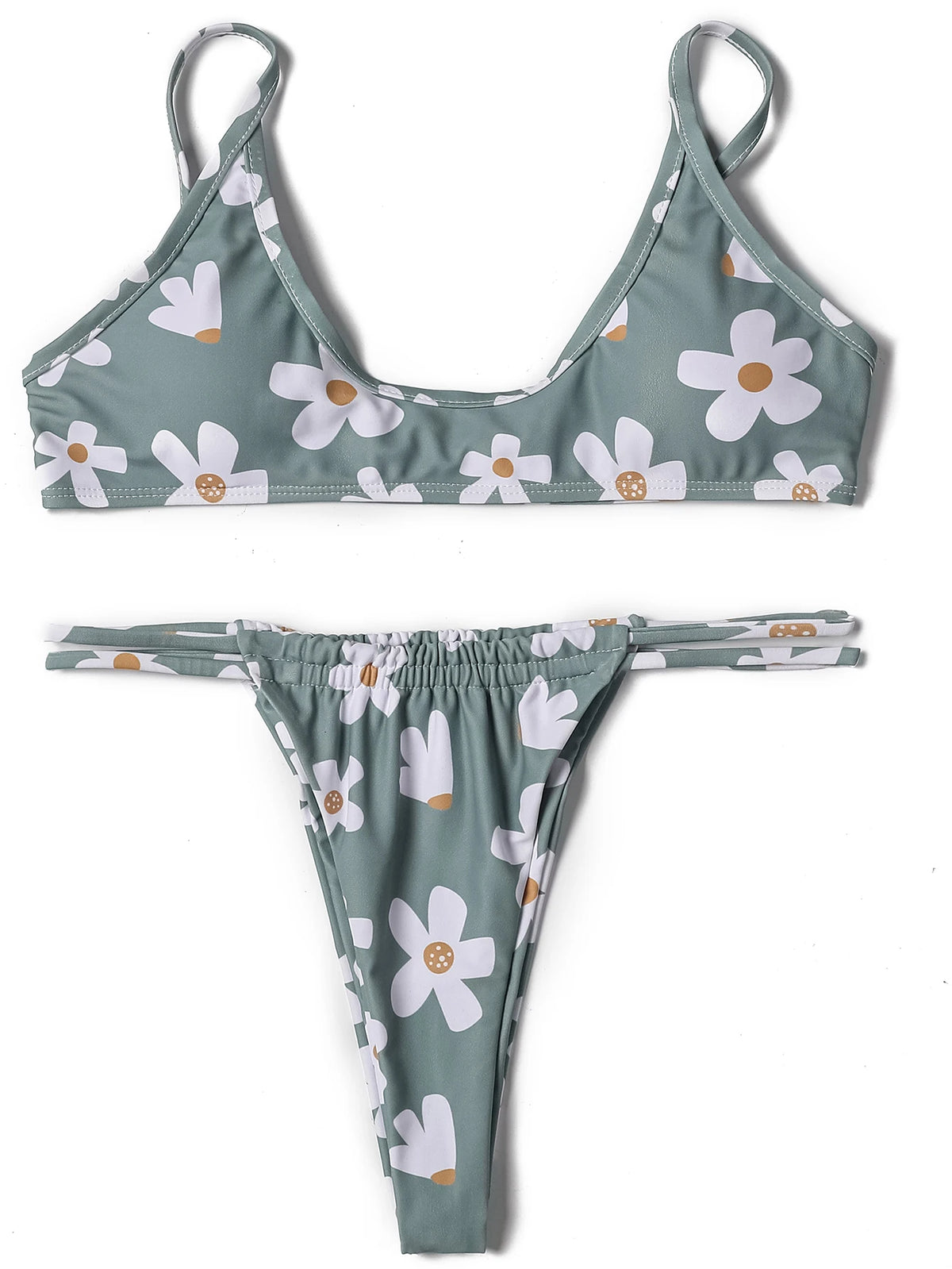 ZTVitality Swimwear Women Floral Print Sexy Bikini 2022 Hot Sale Straps Padded Bra Low Waist Swimsuit Female Brazilian Biquini