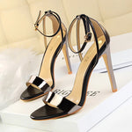 BIGTREE Shoes 11 cm High Heeled Sandals Women Summer Shoes Stiletto High Heels Open toed hollowed out Women Sandals Party Shoes