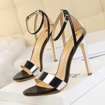 BIGTREE Shoes 11 cm High Heeled Sandals Women Summer Shoes Stiletto High Heels Open toed hollowed out Women Sandals Party Shoes