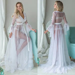 Fashion Sexy Women SolidMesh Lace V neck Sleepwear Babydoll See Through Ladies Floral Nightwear Robes