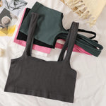 Square Neck Crop Top Women Seamless Underwear Top Solid Color Off Shoulder Cami Sexy Lingerie Sleeveless Tank Top Camisole