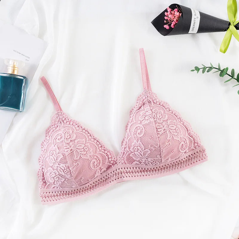 Women Lace Bralette Push Up Bras Female Wire Free Brassiere Backless Underwear Push-Up Bra Removable Pads Sexy Lingerie
