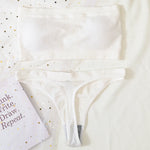 Women Strapless Bra And Panties Set Bandeau Bra High Waist Thong Seamless Underwear Sexy Tube Bra Female Sexy Lingerie Set M-XL