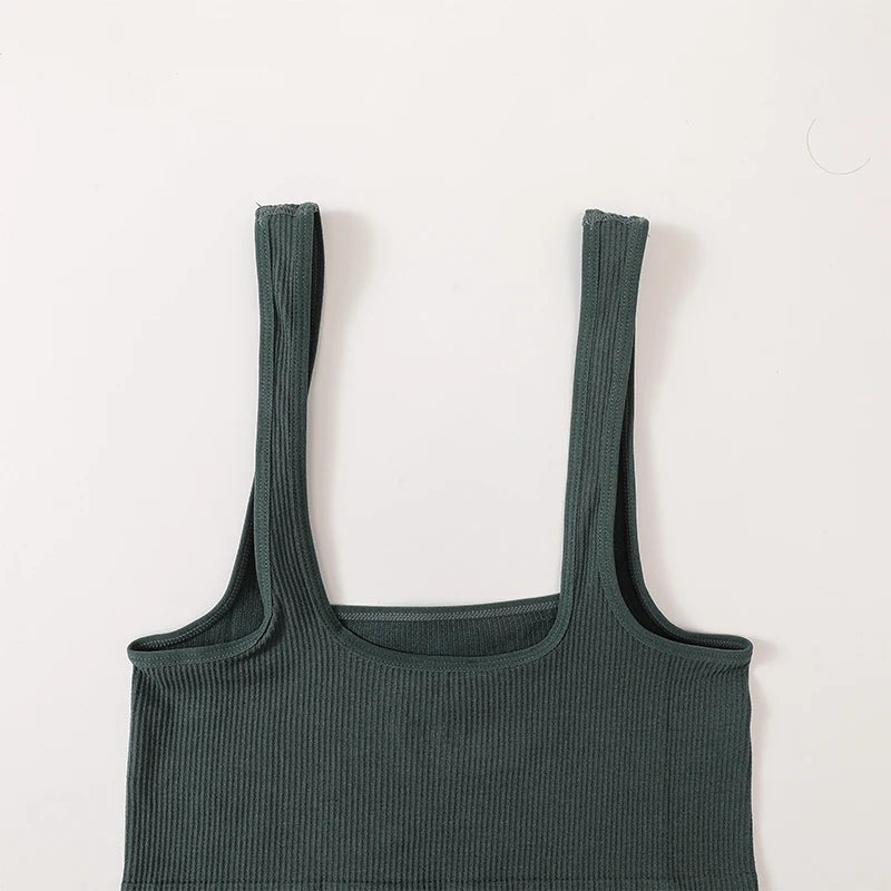 Square Neck Crop Top Women Seamless Underwear Top Solid Color Off Shoulder Cami Sexy Lingerie Sleeveless Tank Top Camisole