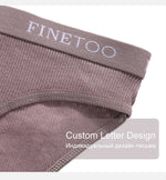 FINETOO 3PCS/Set Women's Underwear Cotton Panty Sexy Panties Female Underpants Solid Color Panty Intimates Women Lingerie M-2XL