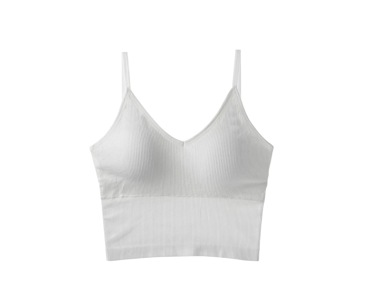 Women Tank Tops Sports Cropped Low Back Bralette Seamless Underwear Female Crop Top Sexy Lingerie Padded Camisole