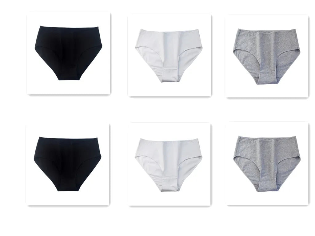 6Pcs/Set Women High Waist Cotton Briefs Breathable Panties Seamless Edge Comfort Underwear Solid Color Soft M-2XL Intimates