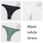 3Pcs/Set Women Brazilian Panties Low-Rise Thong Comfort T-back Underwear Sexy Lingerie High-Stretch G-string Multi Color M-XL
