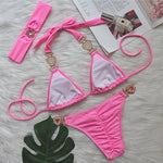 Halter Crystal Rhinestone Diamond Bikini 2026 Female Swimsuit Women Swimwear Two Pieces Bikini set Brazilian Bathing Suit Swim