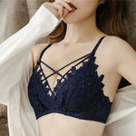Transparent Lace Bra Women's Underwear Without Steel Ring Push Up Brassiere Sexy Hollow Out Bralette Seamless Sleeping Lingerie