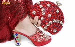 doershow Italian Shoe and Bag Set New 2024 Women Shoes and Bag Set In Italy blue Italian Shoes with Matching BagHTG1-3