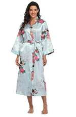 Hot Sale Black Summer Satin Kimono Bathrobe Women Bride Bridesmaid Wedding Robe Dress Gown Sexy Flower Long Sleepwear M-3XL