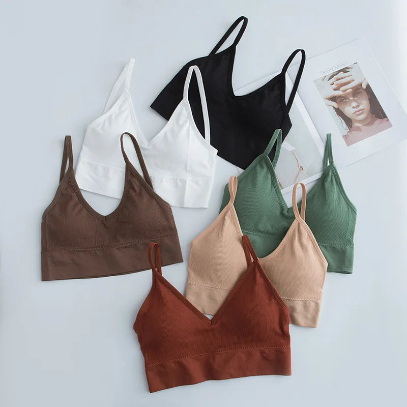 Women Tube Top U Back Crop Top Push Up Bra Sexy Lingerie Seamless Underwear Female Solid Color Sport Top Fitness Brassiere