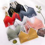 Seamless Tube Top Women Fitness Bra Ribbed Top Seamless Crop Top Female Sexy Lingerie Comfort Underwear Removable Pads