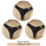 3Pcs/Set Women Cotton Thongs Panties Sexy Low Waist G-String Briefs Ladies Brazilian Lingerie Girls Breathable Intimates Bikini