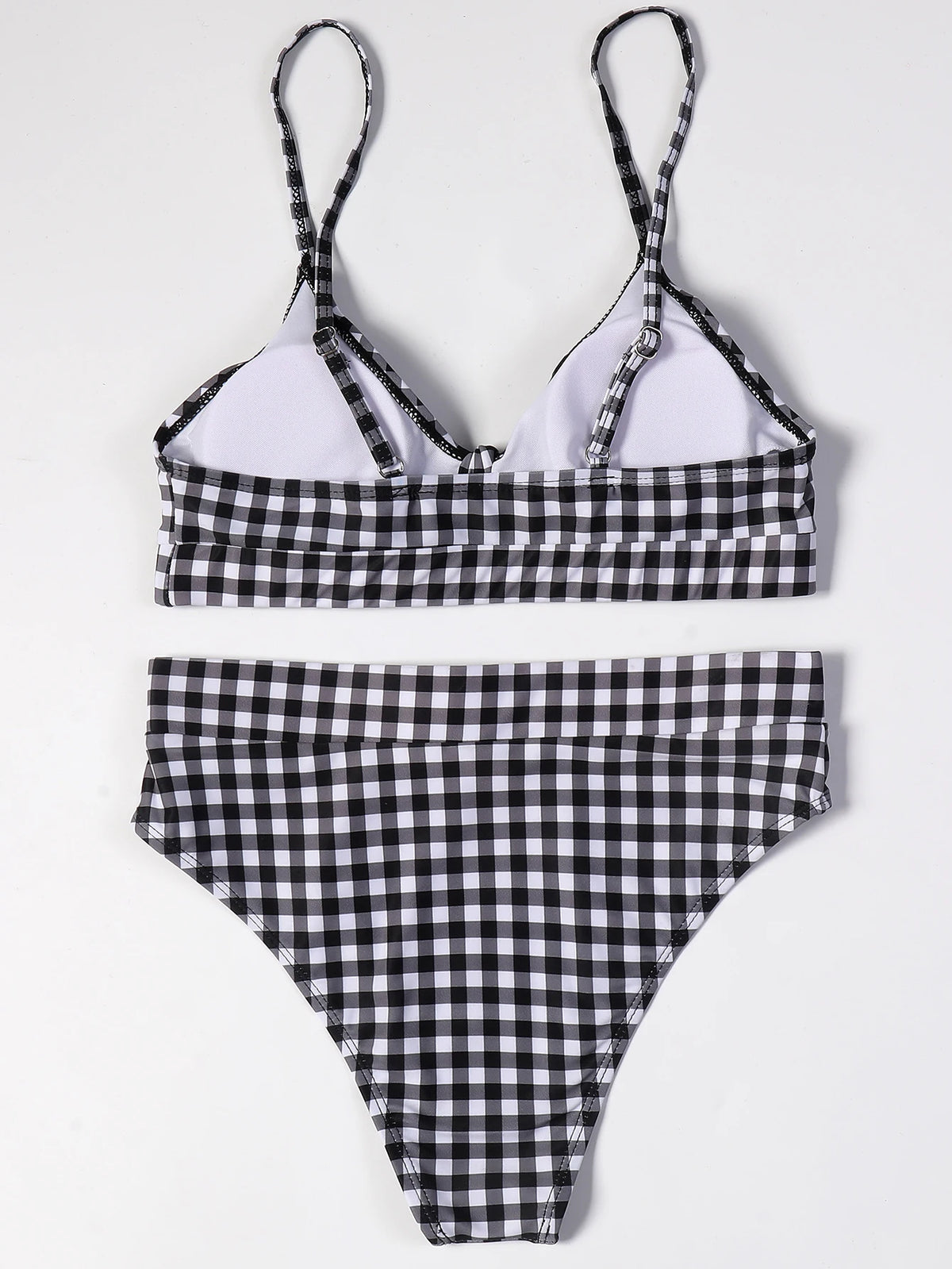 ZTVitality Bow Plaid Bikinis Push Up Sexy Bikini 2021 Hot Sale Straps Padded High Waist Swimsuit Retro Swimwear Women Biquini