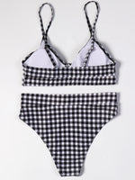 ZTVitality Bow Plaid Bikinis Push Up Sexy Bikini 2021 Hot Sale Straps Padded High Waist Swimsuit Retro Swimwear Women Biquini