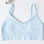 Women U-Neck Thin Strap Ribbed Wireless Bralette Push Up Bras Sport Seamless Underwear Without Pads Sexy Lingerie Crop Top M-XL