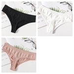 3Pcs/Set Thongs Women's G-String Sexy Female Seamless Underwear Breathable Panties Soft Sexy Lingerie Comfort Intimate