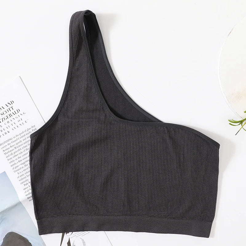 One Shoulder Tube Top Women Tops Seamless Underwear Sexy Sleeveless Lingerie Womens Crop Top Streetwear Fashion Camisole