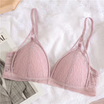 Floral Lace Bra Push-Up Bra For Women Lace Bralette Female Sexy Lingerie V-Neck Brassiere Wire Free Light Pads Underwear
