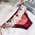 Women's Sexy Bandage Lace-Up Transparent Panty Seamless Cotton Crotch Briefs Buttocks Wrap Knickers Lady Underwear