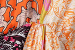 Foridol Paisley Print Batwing Sleeve Kimono Maxi Long Dress Floral Print Half Sleeve Boho Autumn Dress Orange Belt Slit Dress