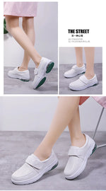 Platform White Shoes Women Casual Comfortable Light Nurse Work Shoes Fashion Slip on Non-slip Loafers Chaussure Femme