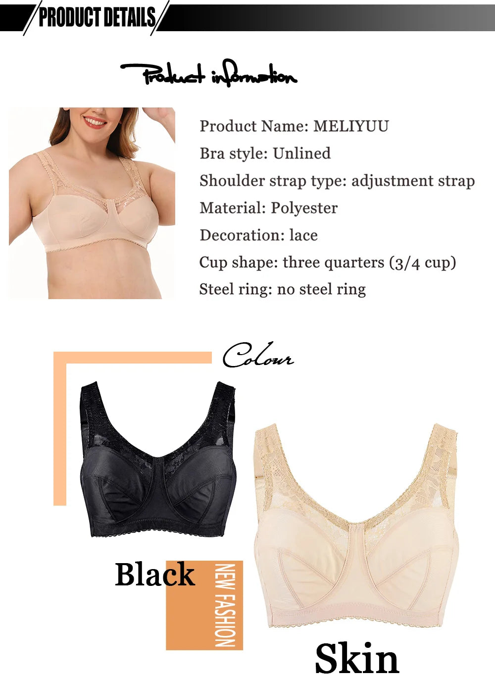Womens Lace Bra Bralette Black Sexy Lingerie Wire Free Underwear Tops Minimizer Plus Size Brassiere BH 36-56 A B C D E F G H Cup
