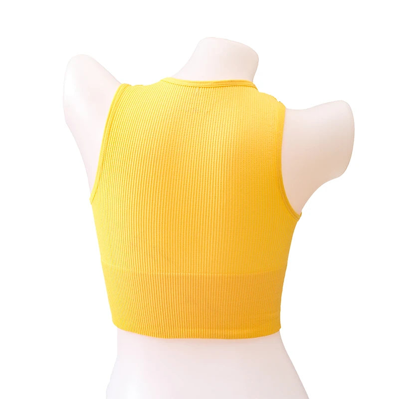 Women Crop Top Sexy Seamless Underwear Female Fitness Sleeveless Camisole Plunge Bralette Sports Cropped Tops Lingerie