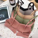 Women's Square Neck Seamless Adjustable Strap Wireless Bra Comfort Sexy Lingerie Invisible Underwear Ladies Intimates S-XL